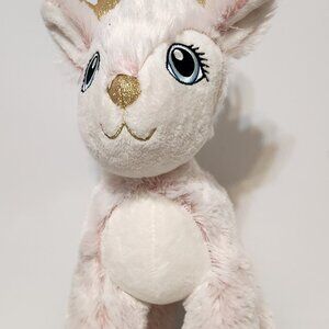 Build A Bear Arctic Pink Reindeer Plush - Rare Gold Sparkle Hooves & Antlers 15”